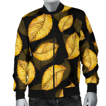 Elm Leave Summer Print Pattern Men Bomber Jacket