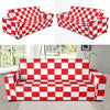 Checkered Red Pattern Print Design 04 Sofa Slipcover