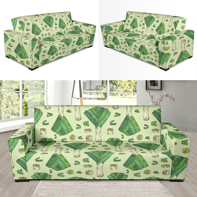 Leek Pattern Print Design 04 Sofa Slipcover