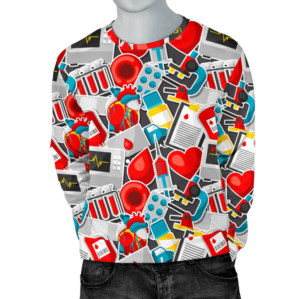 Phlebotomist Medical Themed Men Long Sleeve Sweatshirt