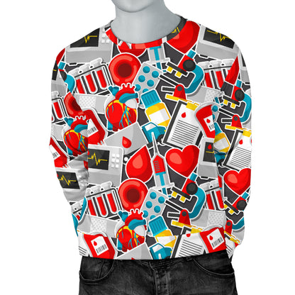 Phlebotomist Medical Themed Men Long Sleeve Sweatshirt