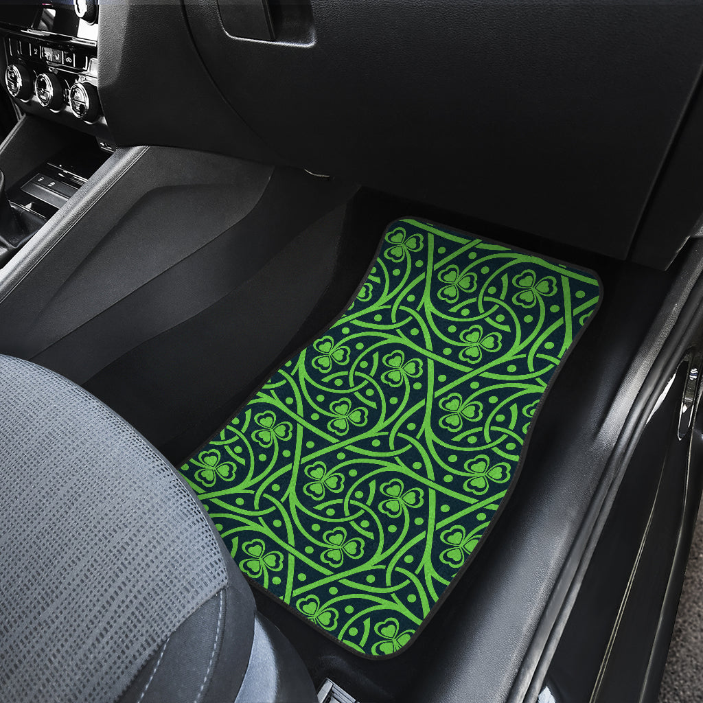 Shamrock Themed Print Car Floor Mats Front Back