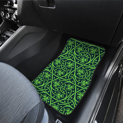 Shamrock Themed Print Car Floor Mats Front Back