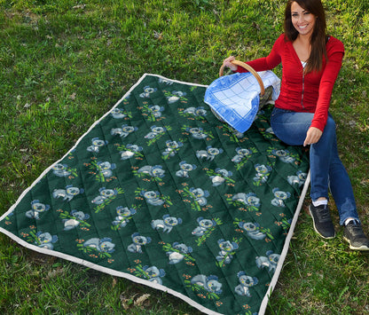 Koala Blue Design Print Quilt Bedspread