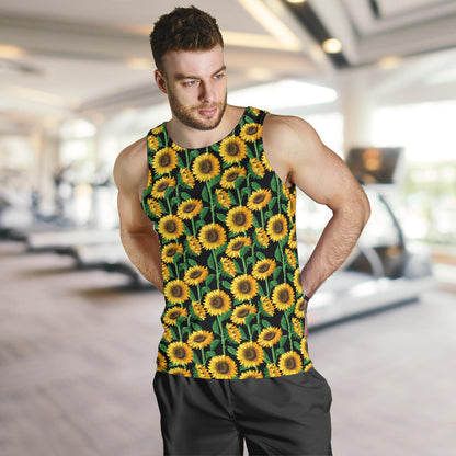 Sunflower Realistic Print Pattern Men Tank Top