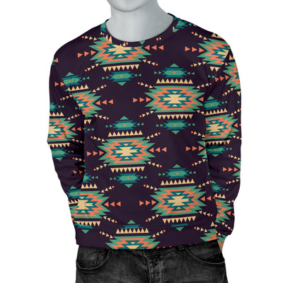 Navajo Geometric Style Print Pattern Men Long Sleeve Sweatshirt