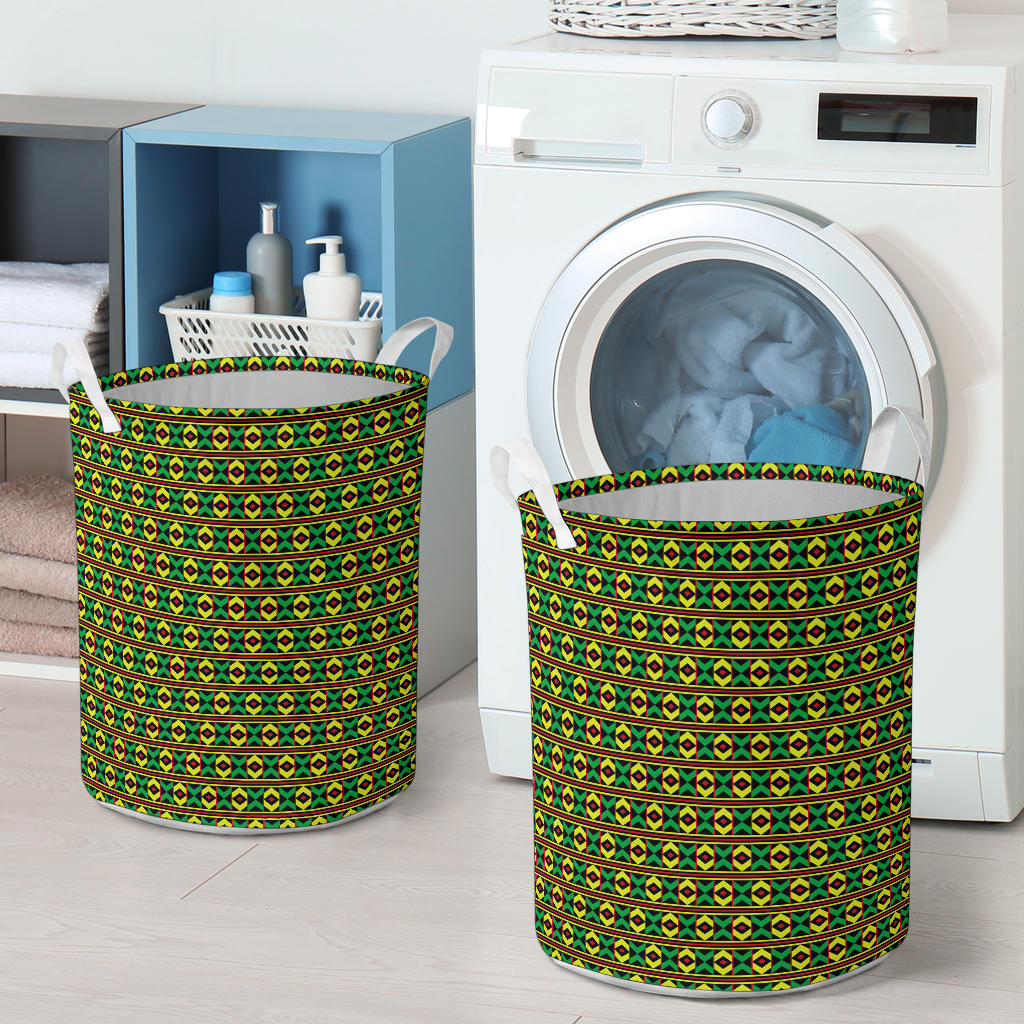 African Geometric Print Pattern Laundry Basket