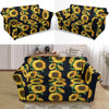 Sunflower Print Design LKS306 Loveseat Couch Slipcover