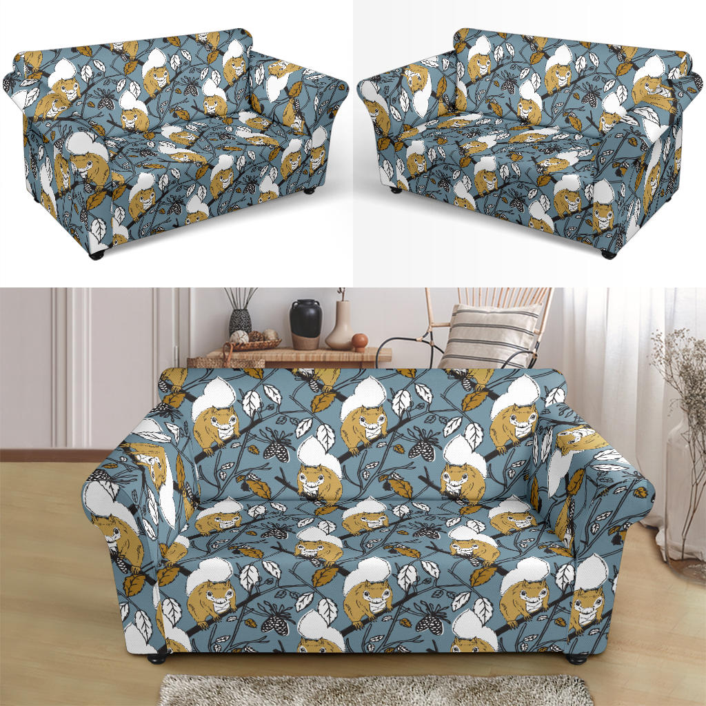 Squirrel Print Design LKS305 Loveseat Couch Slipcover
