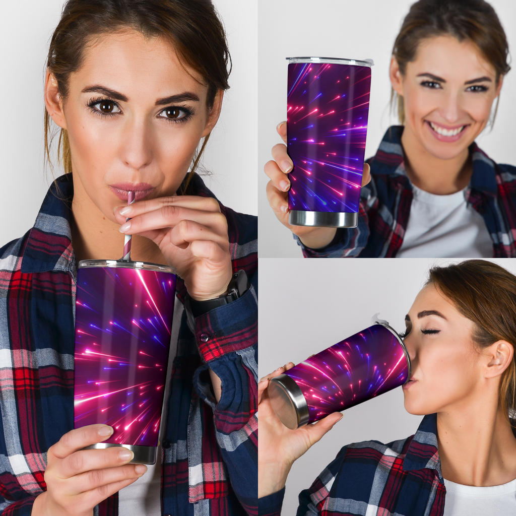 Celestial Purple Blue Neon Speed Light Tumbler