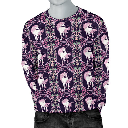 Unicorn Fantastic Flower Men Long Sleeve Sweatshirt