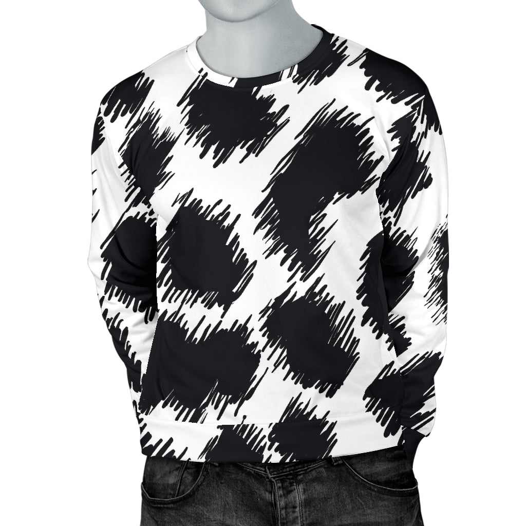Cheetah Black Print Pattern Men Long Sleeve Sweatshirt