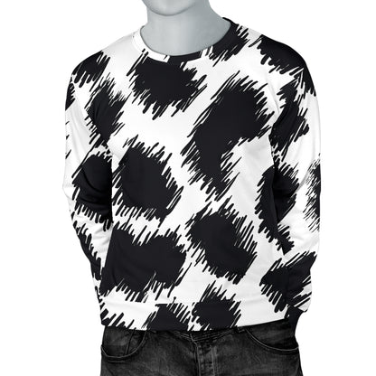 Cheetah Black Print Pattern Men Long Sleeve Sweatshirt