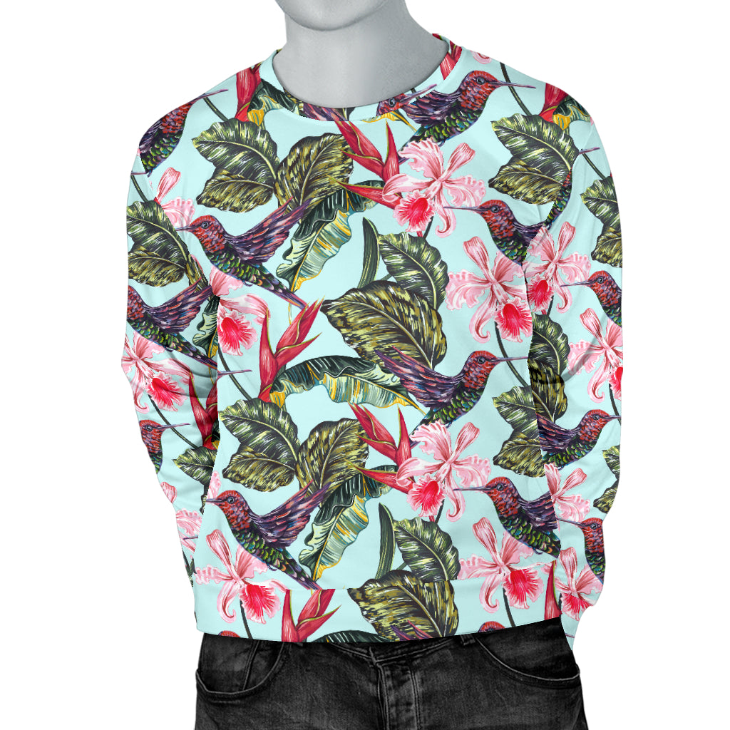 Hummingbird Cute Themed Print Men Long Sleeve Sweatshirt