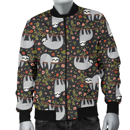 Sloth Cute Design Themed Print Men Bomber Jacket