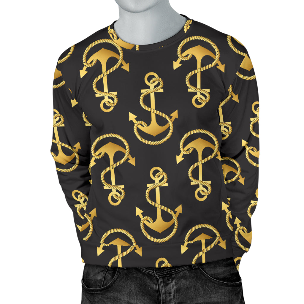 Anchor Gold Pattern Men Long Sleeve Sweatshirt