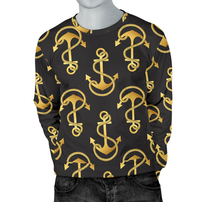 Anchor Gold Pattern Men Long Sleeve Sweatshirt