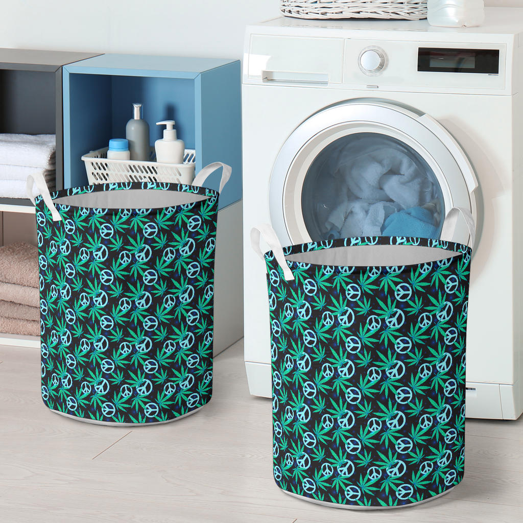 Peace Sign Themed Design Print Laundry Basket