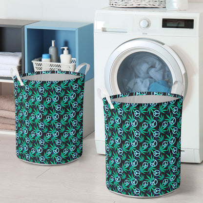 Peace Sign Themed Design Print Laundry Basket