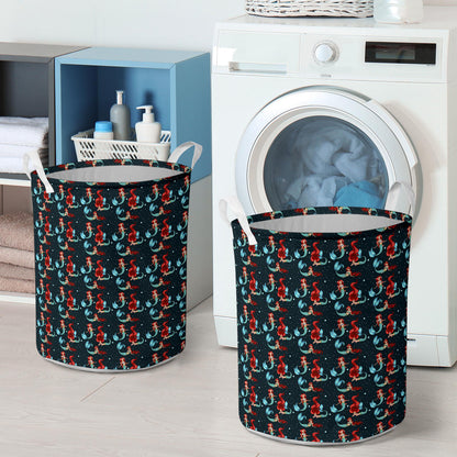 Mermaid Girl Themed Design Print Laundry Basket