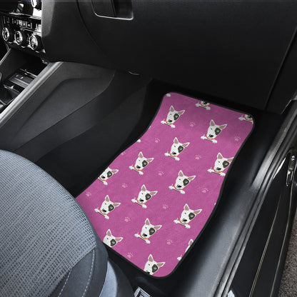 Bull Terrier Happy Print Pattern Car Floor Mats Front Back