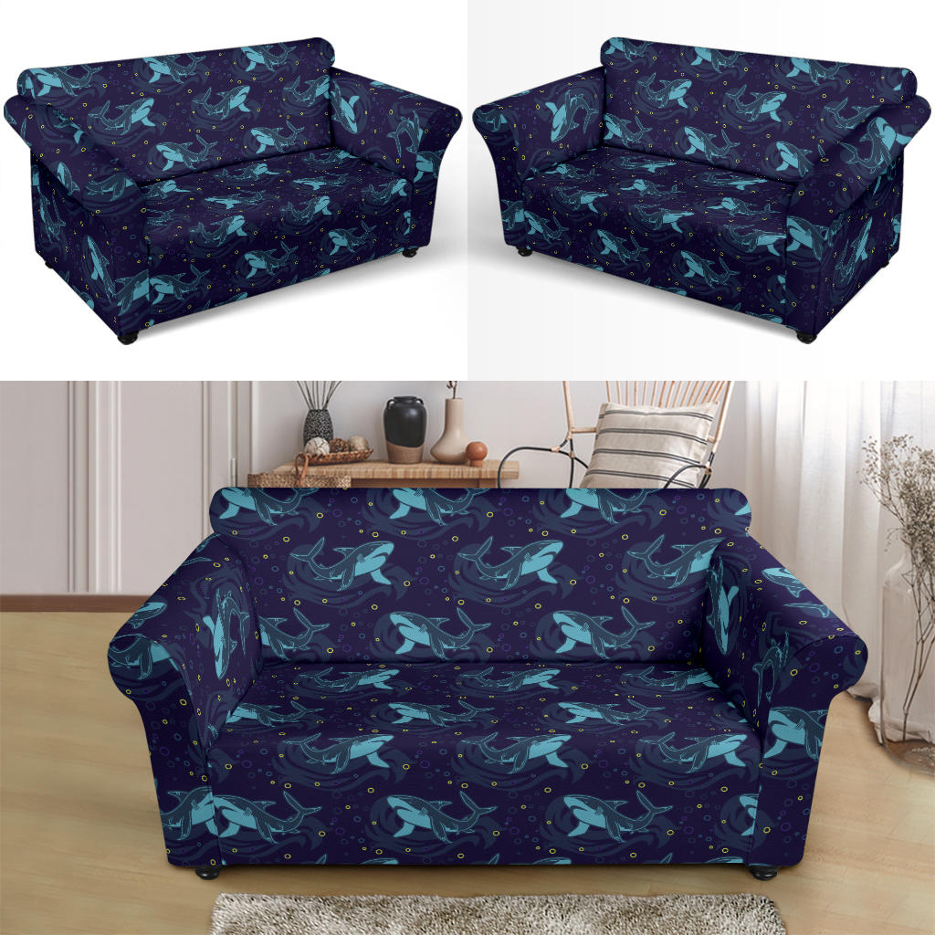 Shark Print Design LKS306 Loveseat Couch Slipcover