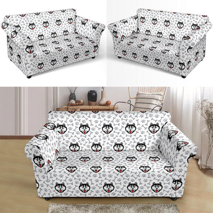 Siberian Huskies Print Design LKS305 Loveseat Couch Slipcover
