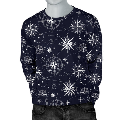 Nautical Sky Design Themed Print Men Long Sleeve Sweatshirt