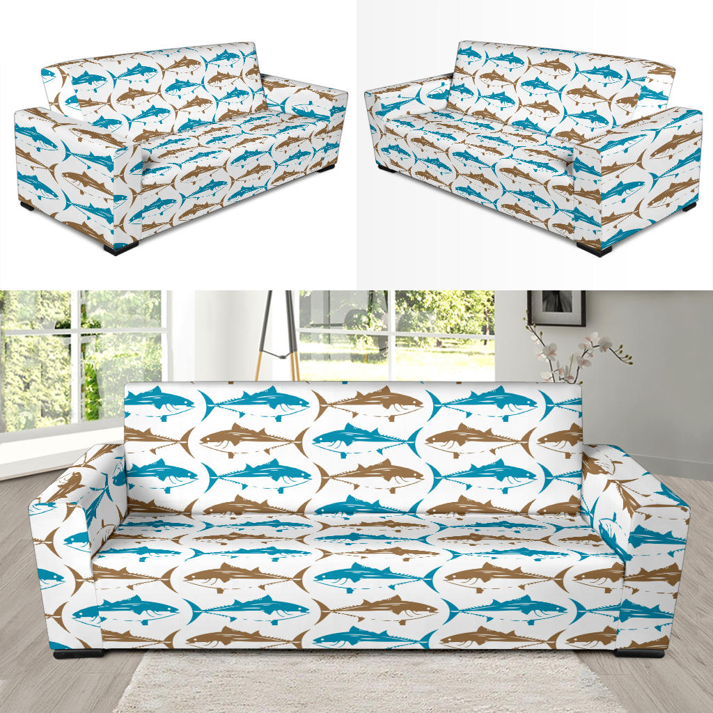 Tuna Fish Print Design LKS301 Sofa Slipcover