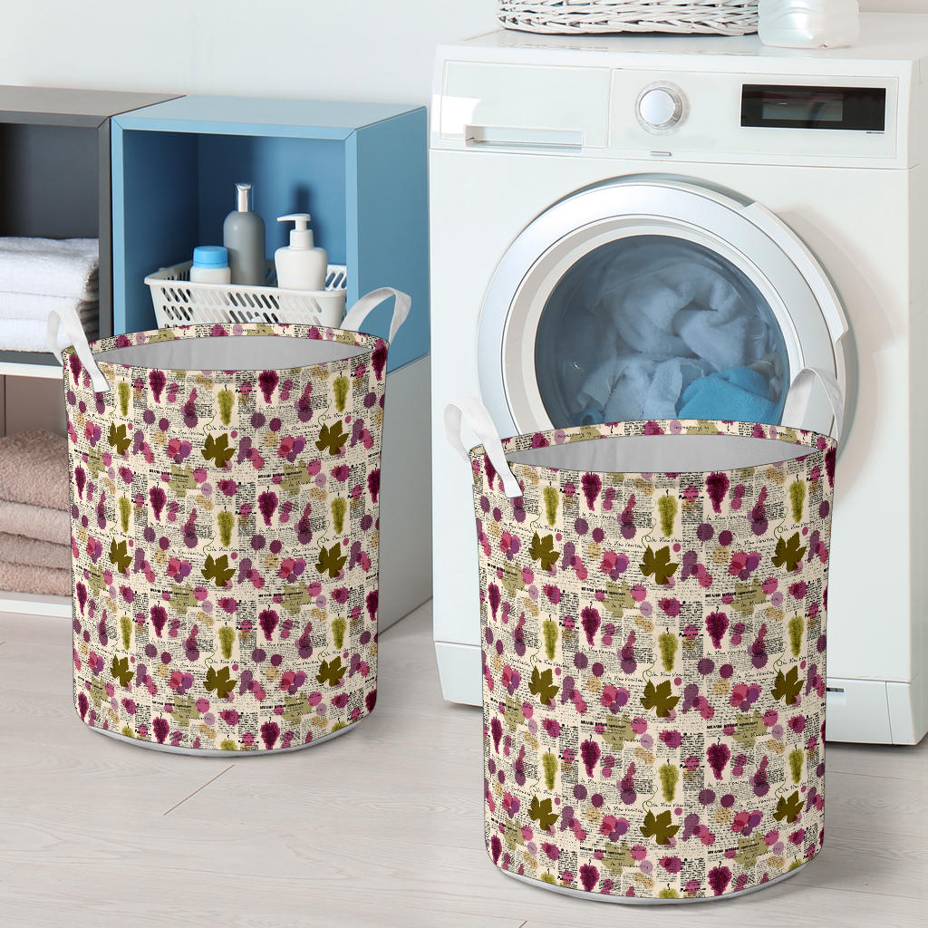 Wine Style Design Print Laundry Basket