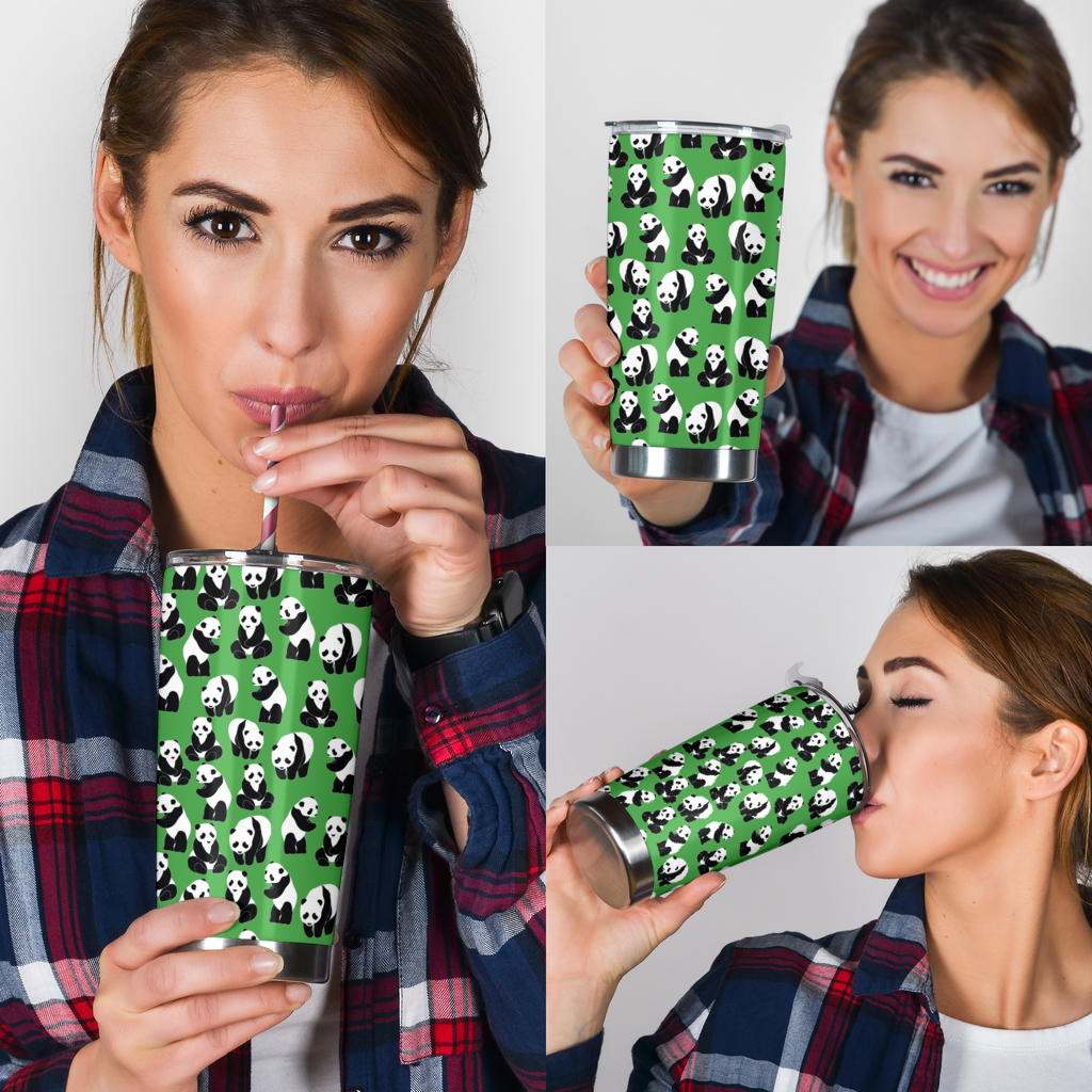 Panda Bear Pattern Themed Print Tumbler