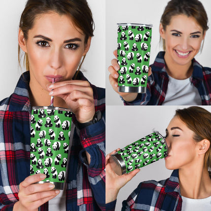 Panda Bear Pattern Themed Print Tumbler