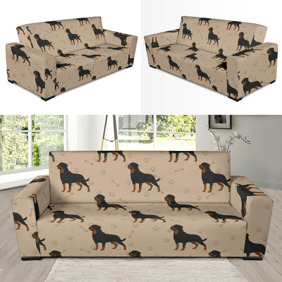 Rottweiler Pattern Print Design A01 Sofa Slipcover