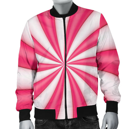 Vortex Twist Swirl Candy Print Men Bomber Jacket