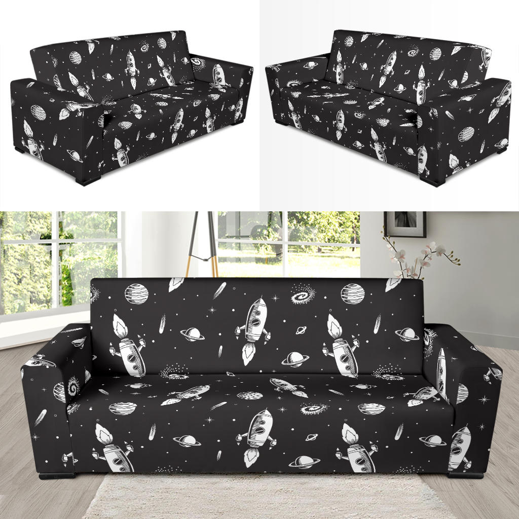 Space Rocket Print Design LKS303 Sofa Slipcover