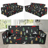 Christmas Tree Deer Style Pattern Print Design 03 Sofa Slipcover