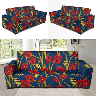 Pansy Pattern Print Design A01 Sofa Slipcover