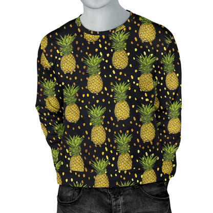 Pineapple Gold Dot Themed Print Men Long Sleeve Sweatshirt