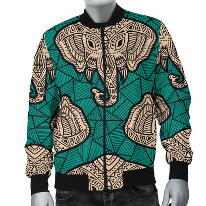 Boho Head Elephant Men Bomber Jacket