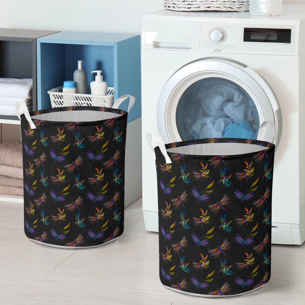 Dragonfly Colorful Realistic Print Laundry Basket