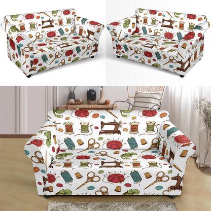 Sewing Equipment Print Design LKS304 Loveseat Couch Slipcover