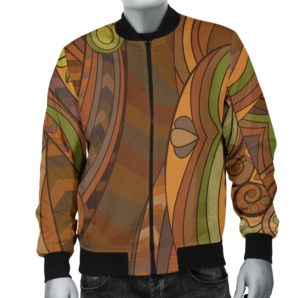 Maori Ornament Design Print Men Bomber Jacket