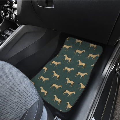 Horse Classic Themed Pattern Print Car Floor Mats Front Back