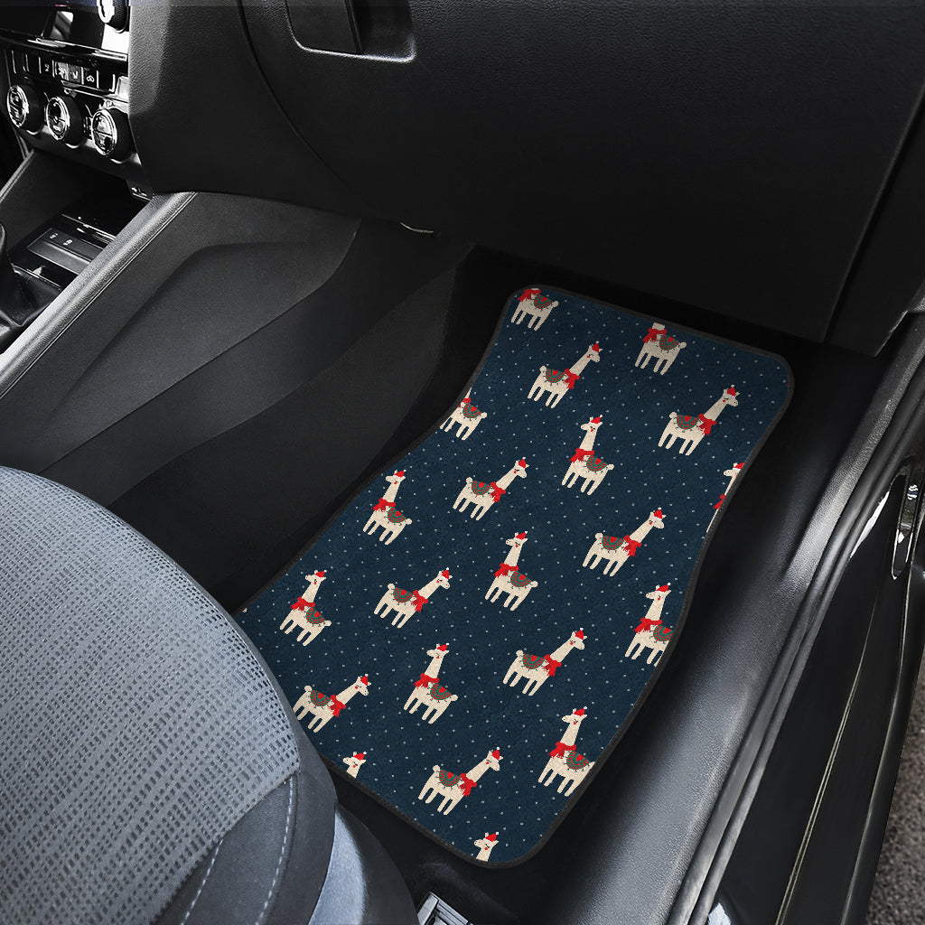 Llama with Polka Dot Themed Print Car Floor Mats Front Back