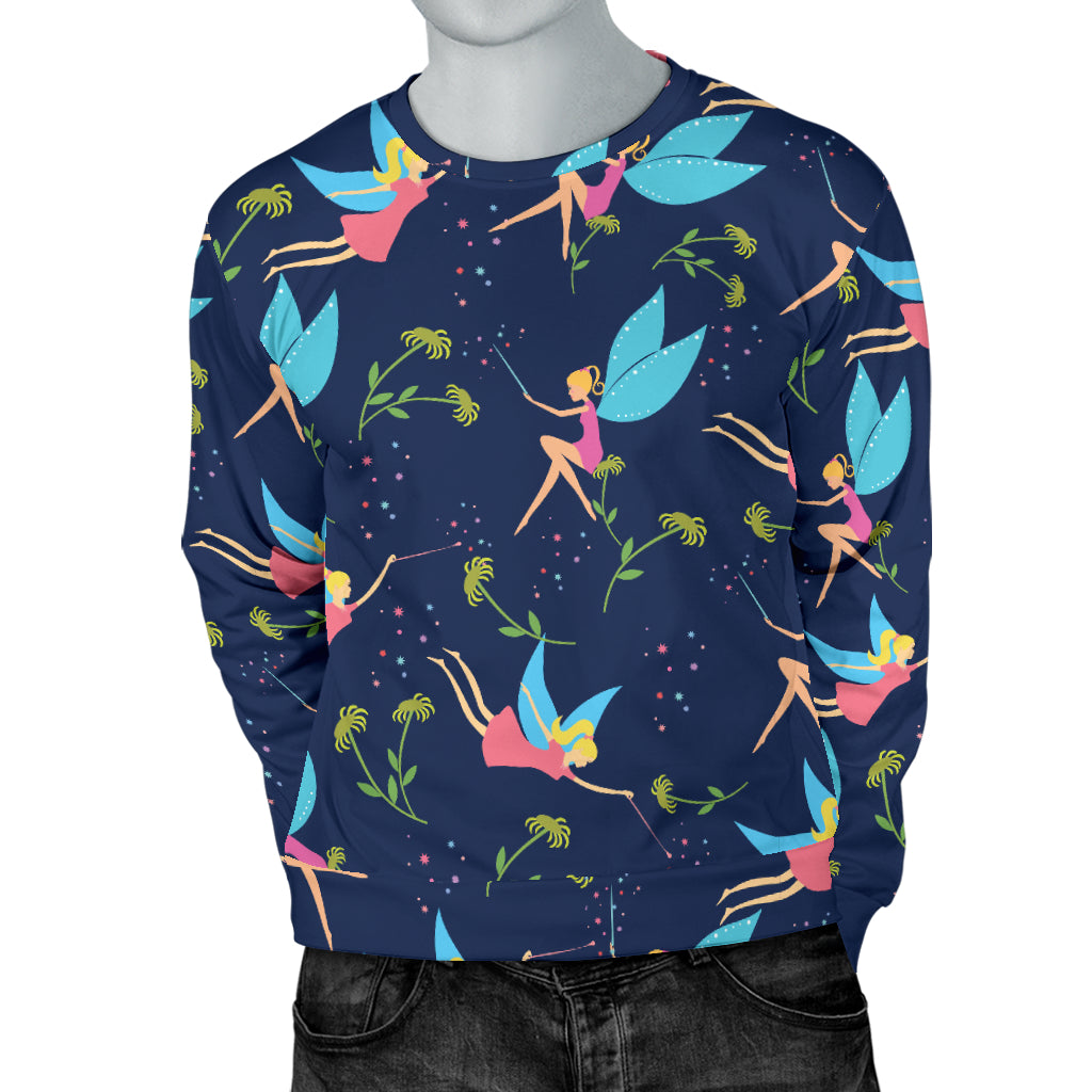 Fairy with flower Print Pattern Men Long Sleeve Sweatshirt
