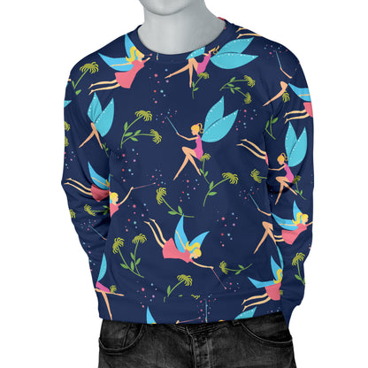 Fairy with flower Print Pattern Men Long Sleeve Sweatshirt