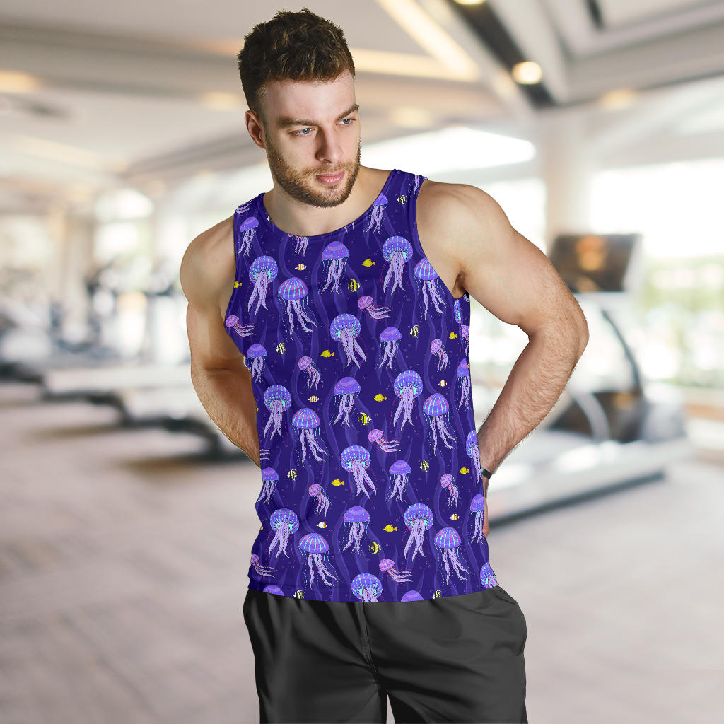 Jellyfish Style Print Men Tank Top