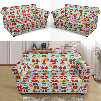 Santa Christmas Themed Print Design LKS303 Loveseat Couch Slipcover