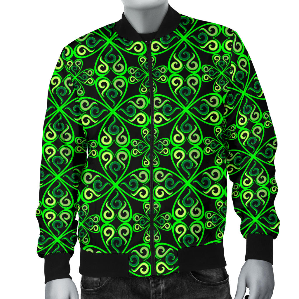 Celtic Green Neon Design Men Bomber Jacket
