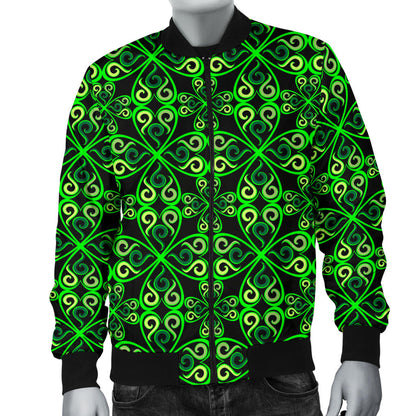 Celtic Green Neon Design Men Bomber Jacket